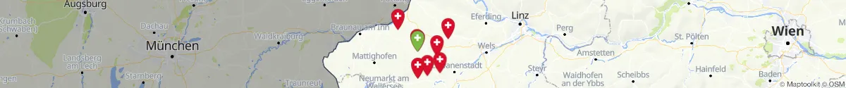 Kartenansicht für Apotheken-Notdienste in der Nähe von Ried im Innkreis (Ried, Oberösterreich)